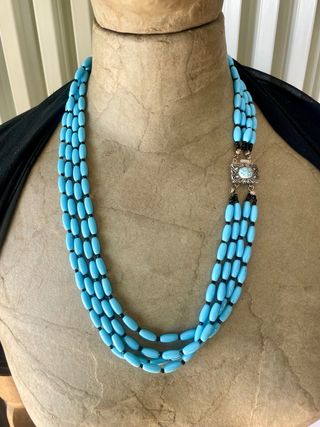 Collana Vintage 4 Fili Perline Vetro