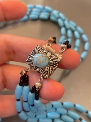 Collana Vintage 4 Fili Perline Vetro