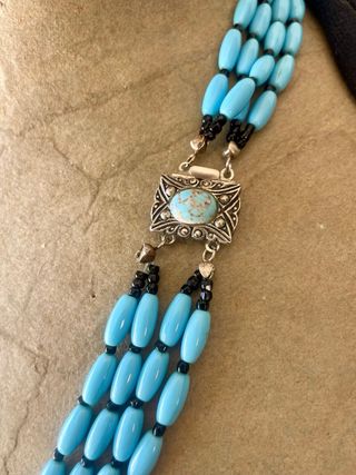 Collana Vintage 4 Fili Perline Vetro