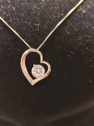 Collar Corazón con Circonita Plata