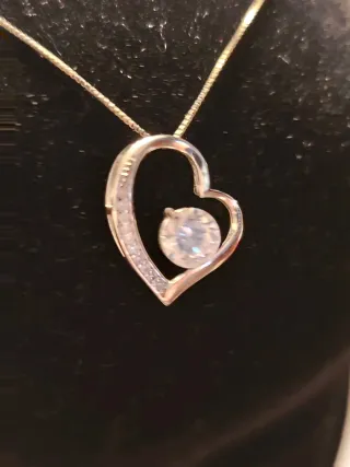 Collar Corazón con Circonita Plata