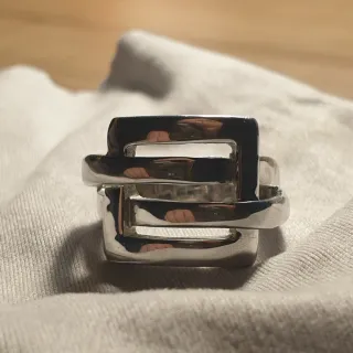 Anillo de Acero cuatro lineas. - Ref. 2510112230
