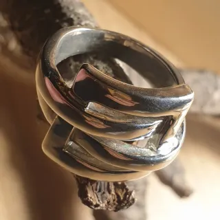 PRECIOSO Anillo de Acero Hebilla