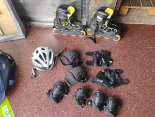 Patines en línea Oxelo negros y amarillos con