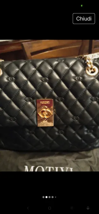Borsa donna Motivi trapuntata nera