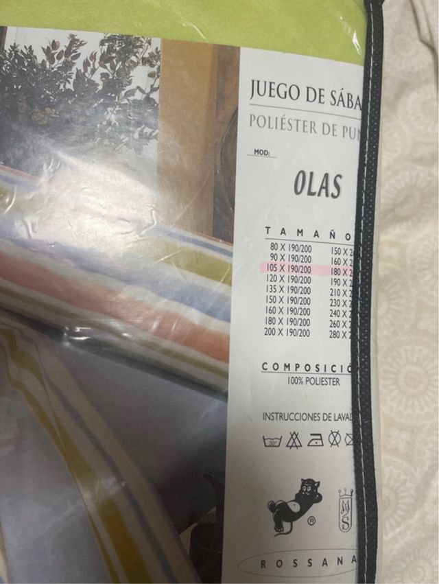 Juego Sábanas Pirineo 105cm Verde Naranja