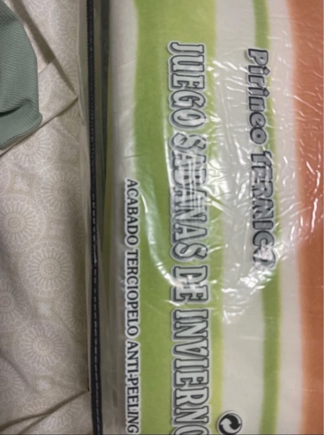 Juego Sábanas Pirineo 105cm Verde Naranja