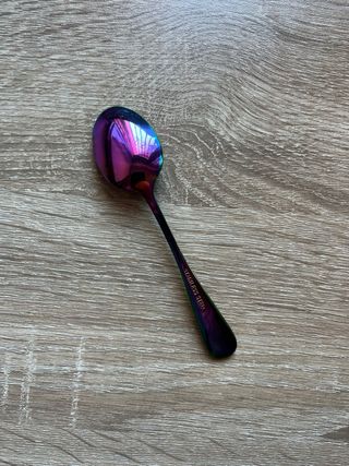 Set cubiertos arcoíris acero