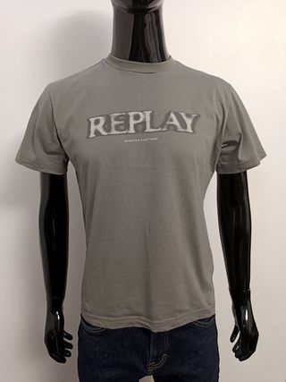 Camiseta Replay gris con logo