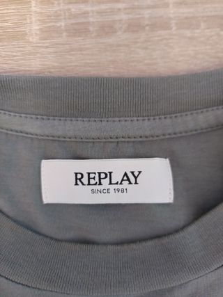 Camiseta Replay gris con logo