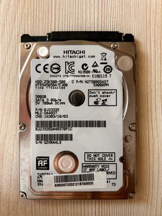 Discos Duros. Toshiba 1TB y Hitachi 500GB SATA