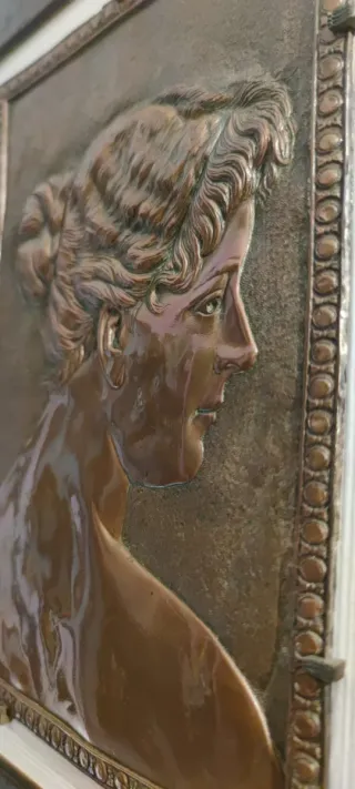 Cuadro de cobre con marco de madera