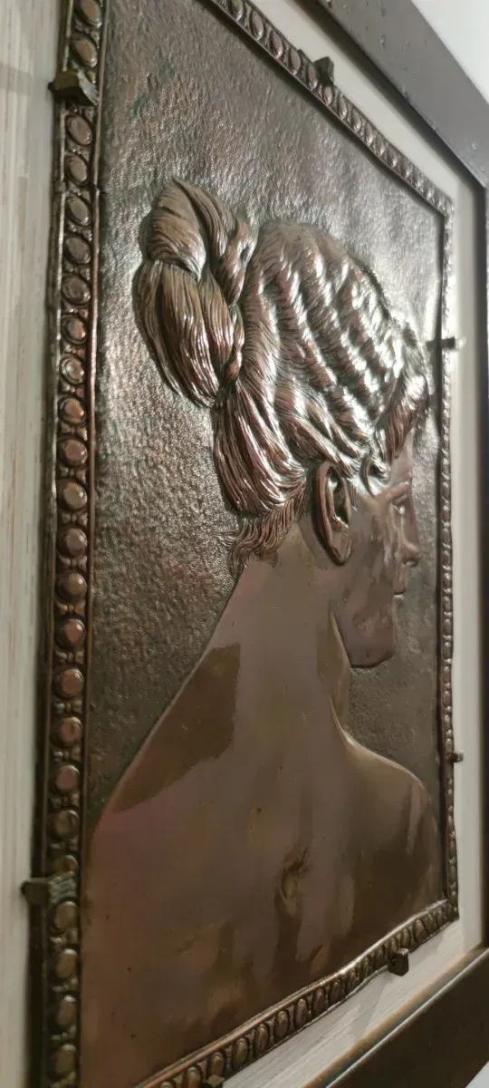 Cuadro de cobre con marco de madera