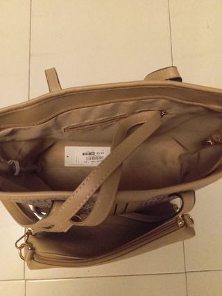  2 Bolsos  amplios y práctico beige/marrón 