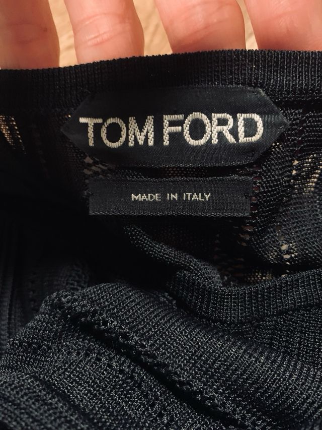 Tom Ford Felpa Pipistrello Nera Trasparente