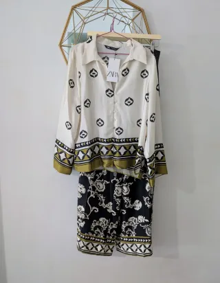Conjunto satinado Zara - Talla L