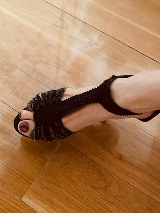 Zapatos negros con cristales + par regalo