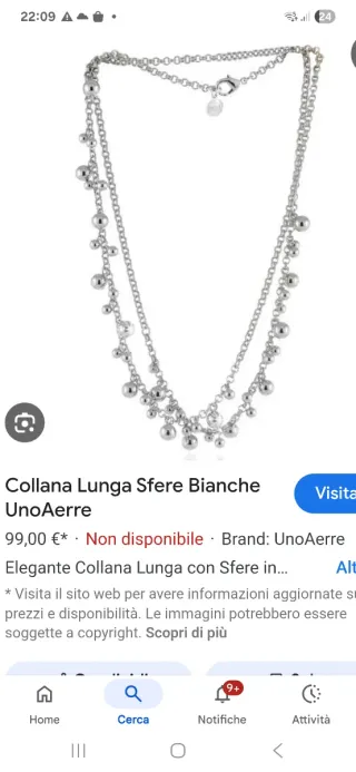 Collana alta bigiotteria con sfere
