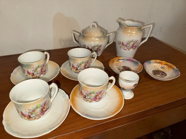 Juego de té porcelana floral