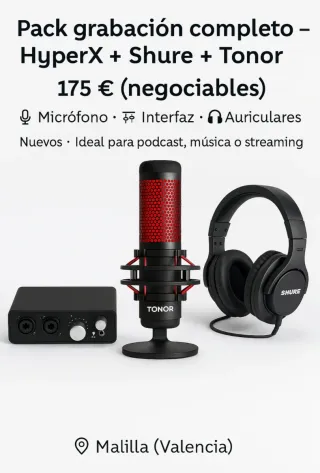Mixer audio HyperX+ Microfono + cuffie 