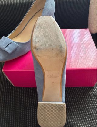 Zapato tacón Zara azul lazo