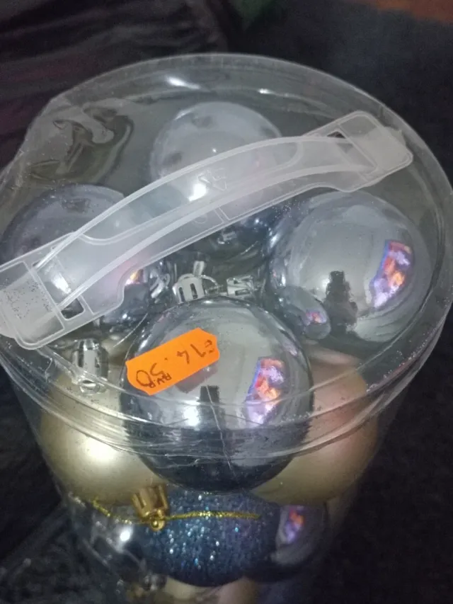 Pacchetto albero di Natale 110 cm + ornamenti blu