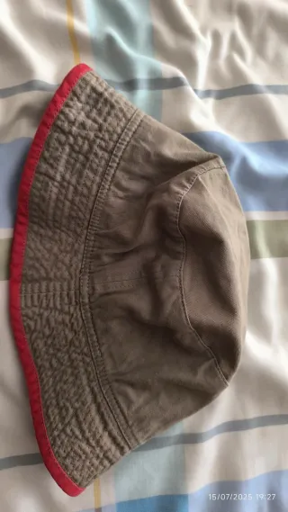 Gorro Pescador Tex Marrón y Rojo