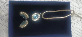 Conjunto Swarovski Azul Celeste