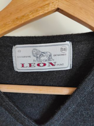 Chaleco Leon Hombre Gris 56