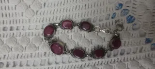 Conjunto Plata y Rubíes Naturales