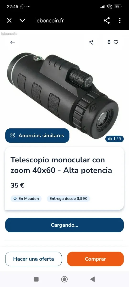 Telescopio monocular zoom 40x60