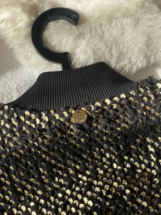Bomber Liu Jo paillettes nere e oro