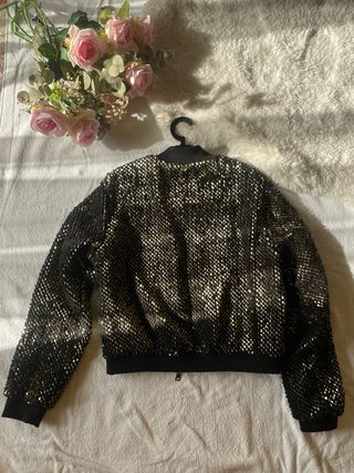 Bomber Liu Jo paillettes nere e oro