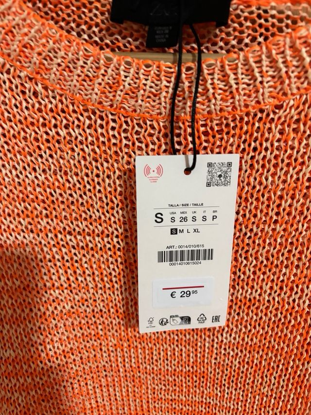Jersey Zara Naranja Talla S