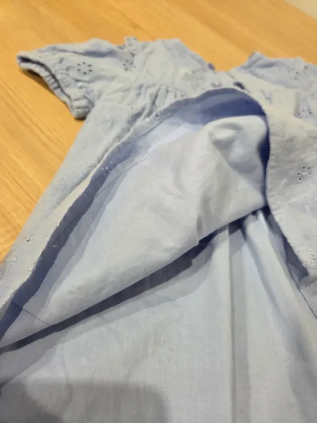 Conjunto vestido y braguita azul bebé