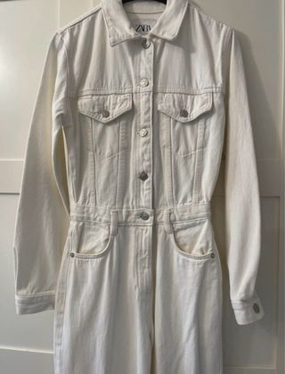 Mono vaquero blanco Zara 