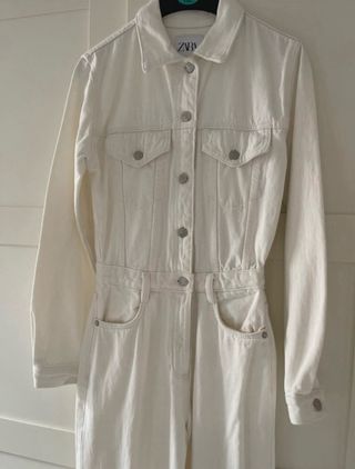 Mono vaquero blanco Zara 