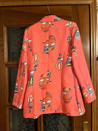 Giacca color salmone blazer fantasia mongolfie