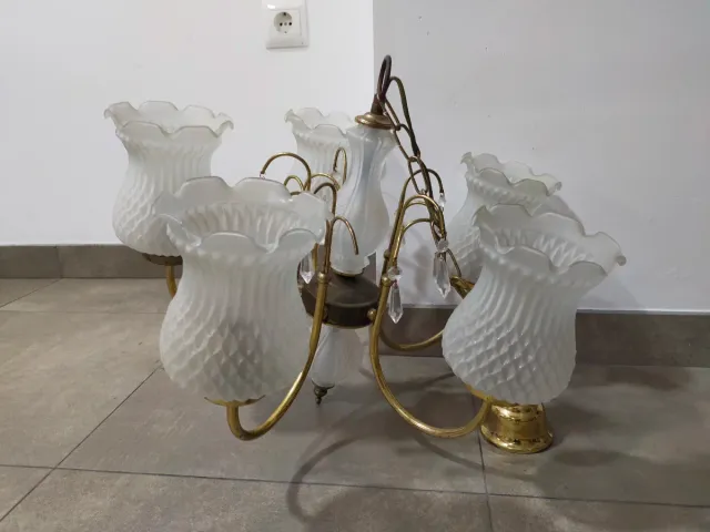 2 Lámparas de techo de cristal