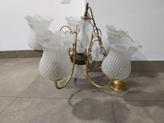 2 Lámparas de techo de cristal