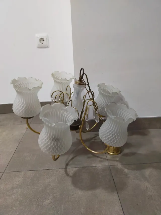 2 Lámparas de techo de cristal