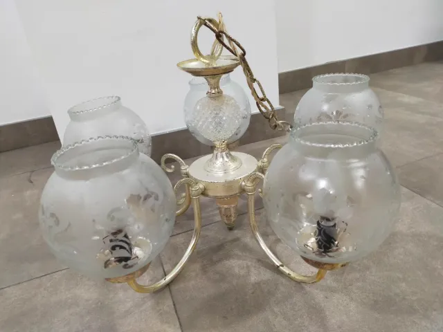 2 Lámparas de techo de cristal