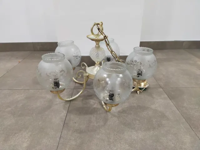 2 Lámparas de techo de cristal