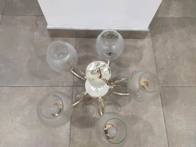 2 Lámparas de techo de cristal