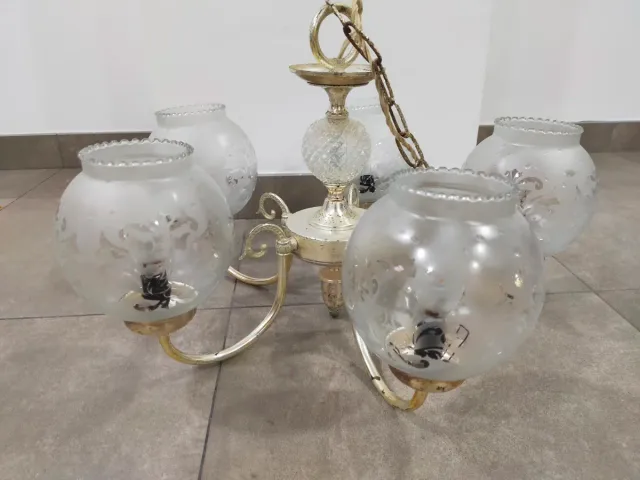 2 Lámparas de techo de cristal