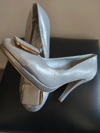 Zapatos Dori Plata Fiesta Tacon