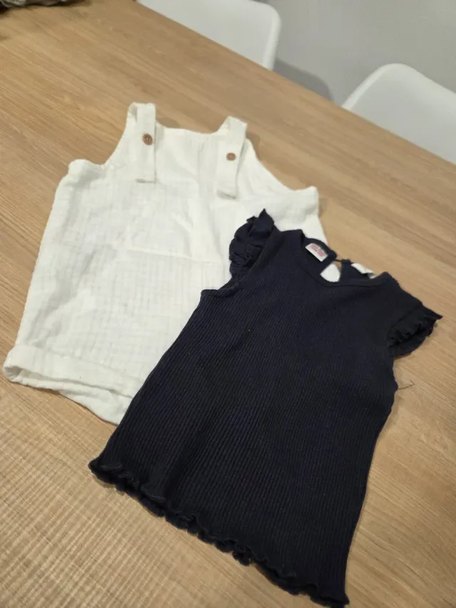 Conjunto verano niña blanco y azul marino