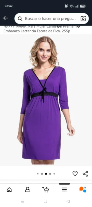 Vestido lactancia negro talla S