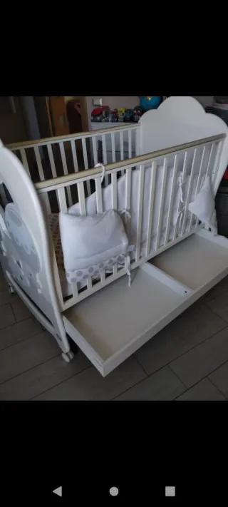 Culla Pali per neonato compresa di materasso 