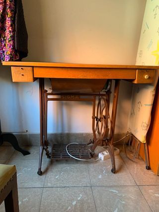 Mesa Máquina Coser Sigma Vintage Madera